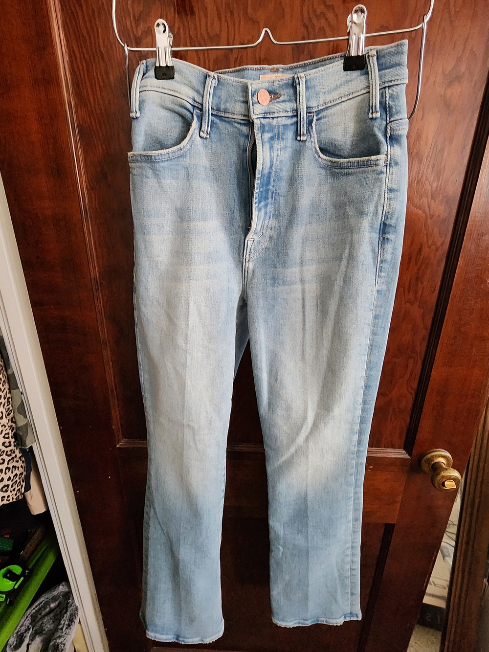 MOTHER Denim The Hustler Ankle Fray High Rise Kick Flare Jeans 25 NWOT
